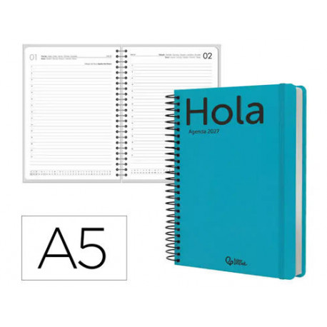 AGENDA OFICINA LIDERPAPEL 2027 ESPIRAL CLASSIC DIA PAGINA A5 BILINGUE 70G PAPEL FSC DESIGN 4