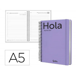 AGENDA OFICINA LIDERPAPEL 2027 ESPIRAL CLASSIC DIA PAGINA A5 BILINGUE 70G PAPEL FSC DESIGN 5