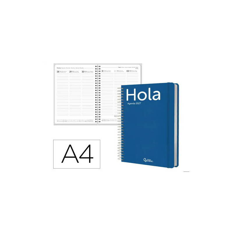 AGENDA OFICINA LIDERPAPEL 2027 ESPIRAL CLASSIC SEMANA VISTA A4 BILINGUE 70G PAPEL FSC DESIGN 2