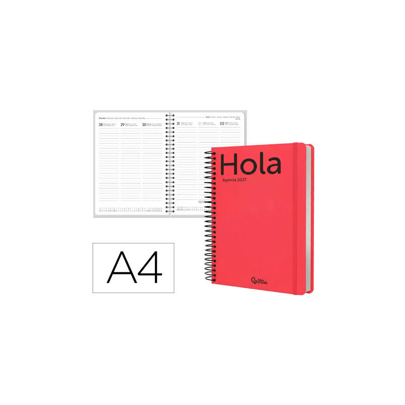 AGENDA OFICINA LIDERPAPEL 2027 ESPIRAL CLASSIC SEMANA VISTA A4 BILINGUE 70G PAPEL FSC DESIGN 3