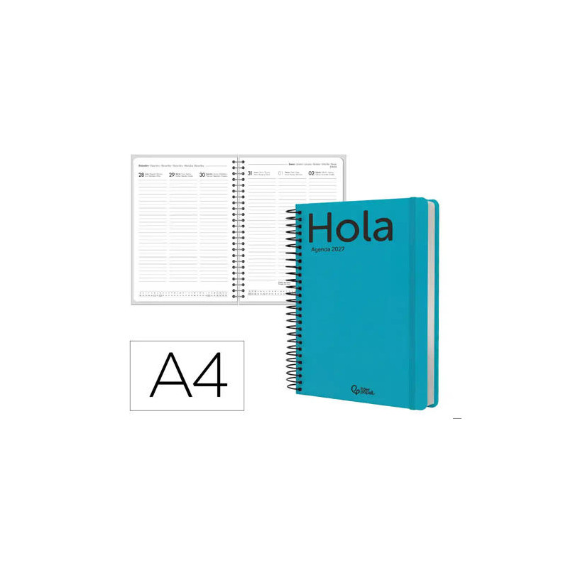 AGENDA OFICINA LIDERPAPEL 2027 ESPIRAL CLASSIC SEMANA VISTA A4 BILINGUE 70G PAPEL FSC DESIGN 4
