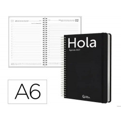 AGENDA OFICINA LIDERPAPEL 2027 ESPIRAL CLASSIC DIA PAGINA A6 BILINGUE 70G PAPEL FSC DESIGN 1