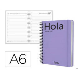 AGENDA OFICINA LIDERPAPEL 2027 ESPIRAL CLASSIC DIA PAGINA A6 BILINGUE 70G PAPEL FSC DESIGN 5