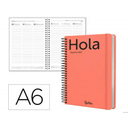 AGENDA OFICINA LIDERPAPEL 2027 ESPIRAL CLASSIC SEMANA VISTA A6 BILINGUE 70G PAPEL FSC DESIGN 6