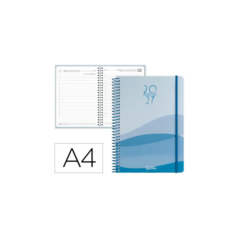AGENDA OFICINA LIDERPAPEL 2027 ESPIRAL GAZI DIA PAGINA A4 BILINGUE 70G PAPEL FSC DESIGN 3