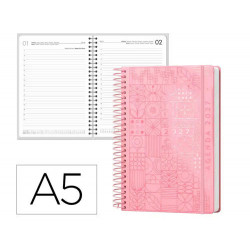 AGENDA OFICINA LIDERPAPEL 2027 ESPIRAL SYROS DIA PAGINA A5 BILINGUE 60G PAPEL FSC DESIGN 6