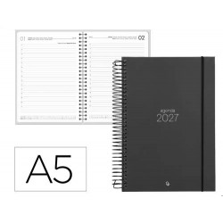 AGENDA OFICINA LIDERPAPEL 2027 ESPIRAL OLBIA DIA PAGINA A5 BILINGUE 60G PAPEL FSC DESIGN 1