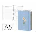 AGENDA OFICINA LIDERPAPEL 2027 ENCUADERNADA FLOWERS A SEMANA VISTA A5 BILINGUE 70G PAPEL FSC DESIGN 