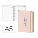 AGENDA OFICINA LIDERPAPEL 2027 ENCUADERNADA FLOWERS A SEMANA VISTA A5 BILINGUE 70G PAPEL FSC DESIGN 