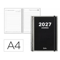 AGENDA OFICINA LIDERPAPEL 2027 ESPIRAL PERSONALIZABLE DIA PAGINA A4 BILINGUE 70G PAPEL FSC DESIGN 1