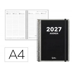 AGENDA OFICINA LIDERPAPEL 2027 ESPIRAL PERSONALIZABLE SEMANA VISTA A4 BILINGUE 70G PAPEL FSC DESIGN 