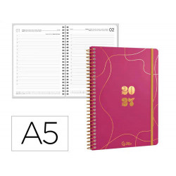 AGENDA OFICINA LIDERPAPEL 2027 ESPIRAL PERISSA DIA PAGINA A5 BILINGUE 80G PAPEL FSC DESIGN 4