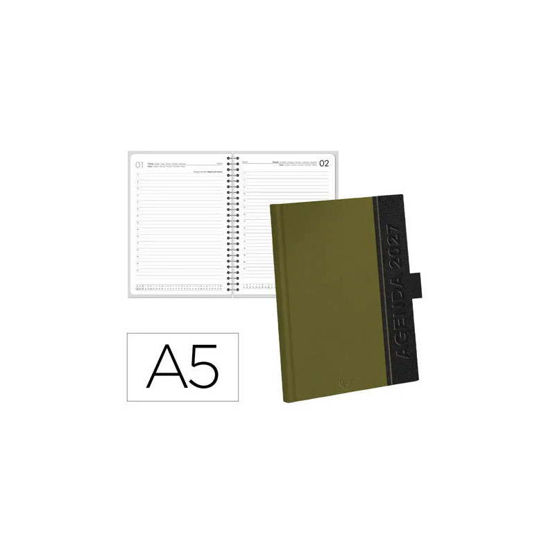AGENDA OFICINA LIDERPAPEL 2027 ENCUADERNADA CORPORATE A DIA PAGINA A5 BILINGUE 70G PAPEL FSC RED