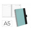 AGENDA OFICINA LIDERPAPEL 2027 ESPIRAL CORPORATE A DIA PAGINA A5 BILINGUE 70G PAPEL FSC TURQUOISE