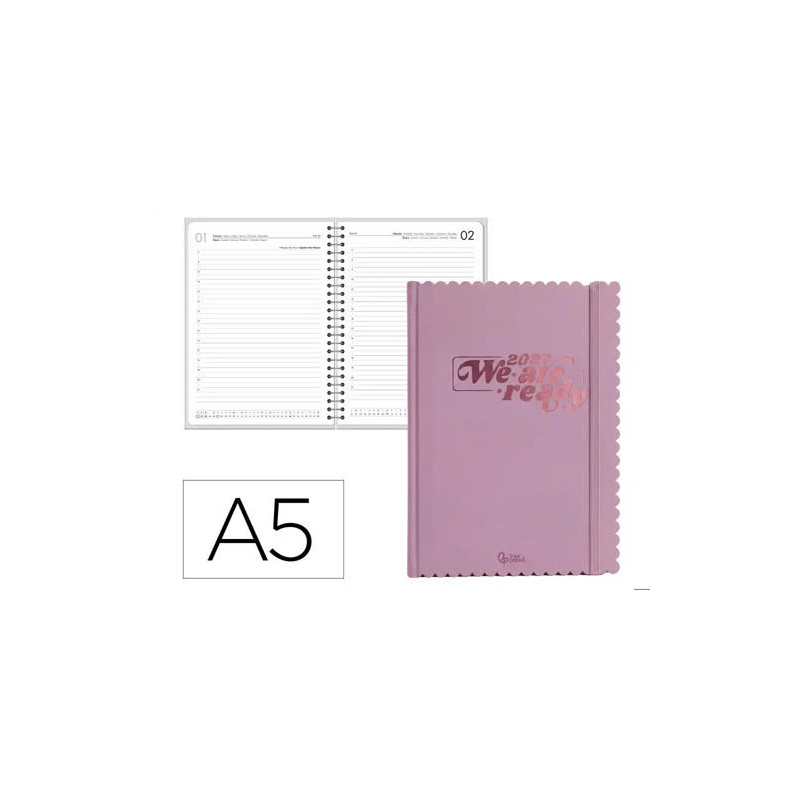AGENDA OFICINA LIDERPAPEL 2027 ENCUADERNADA CLOUDY DIA PAGINA A5 BILINGUE 70G PAPEL FSC DESIGN 2
