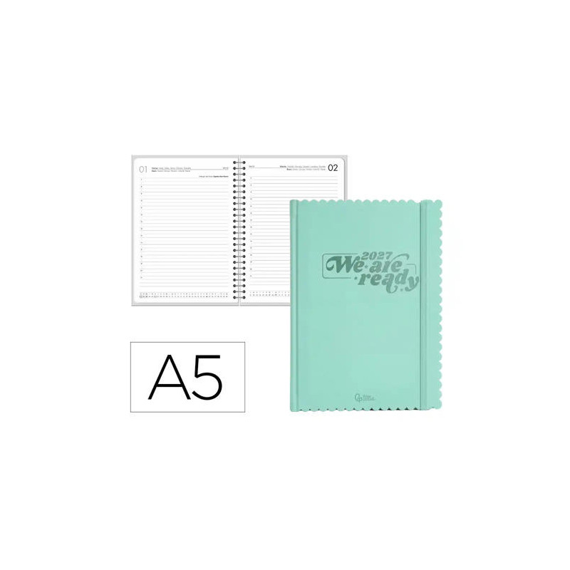 AGENDA OFICINA LIDERPAPEL 2027 ENCUADERNADA CLOUDY DIA PAGINA A5 BILINGUE 70G PAPEL FSC DESIGN 3