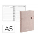 AGENDA OFICINA LIDERPAPEL 2027 ENCUADERNADA ELASTIC CLOSURE DIA PAGINA A5 BILINGUE 70G PAPEL FSC DES