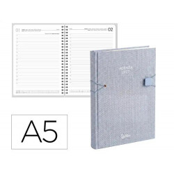 AGENDA OFICINA LIDERPAPEL 2027 ENCUADERNADA ELASTIC CLOSURE DIA PAGINA A5 BILINGUE 70G PAPEL FSC DES