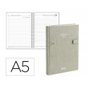 AGENDA OFICINA LIDERPAPEL 2027 ENCUADERNADA ELASTIC CLOSURE DIA PAGINA A5 BILINGUE 70G PAPEL FSC DES