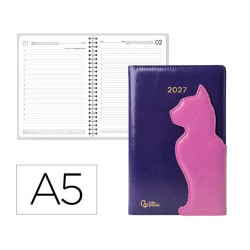 AGENDA OFICINA LIDERPAPEL 2027 ENCUADERNADA CAT PEN LOOP DIA PAGINA A5 BILINGUE 70G PAPEL FSC DESIGN