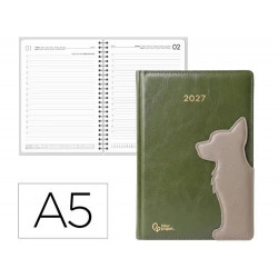 AGENDA OFICINA LIDERPAPEL 2027 ENCUADERNADA DOG PEN LOOP DIA PAGINA A5 BILINGUE 70G PAPEL FSC DESIGN