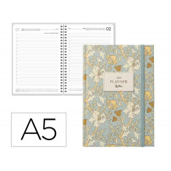 AGENDA OFICINA LIDERPAPEL 2027 ENCUADERNADA FANTASY ELEGANT DIA PAGINA A5 BILINGUE 70G PAPEL FSC DES