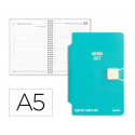 AGENDA OFICINA LIDERPAPEL 2027 ENCUADERNADA ELASTIC CLOSURE PEN DIA PAGINA A5 BILINGUE 70G PAPEL FSC