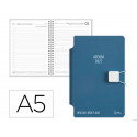 AGENDA OFICINA LIDERPAPEL 2027 ENCUADERNADA ELASTIC CLOSURE PEN DIA PAGINA A5 BILINGUE 70G PAPEL FSC