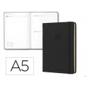 AGENDA OFICINA LIDERPAPEL 2027 ENCUADERNADA SOLID COLORS DIA PAGINA A5 BILINGUE 70G PAPEL FSC BLACK