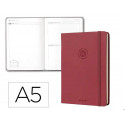 AGENDA OFICINA LIDERPAPEL 2027 ENCUADERNADA SOLID COLORS DIA PAGINA A5 BILINGUE 70G PAPEL FSC BURGUN