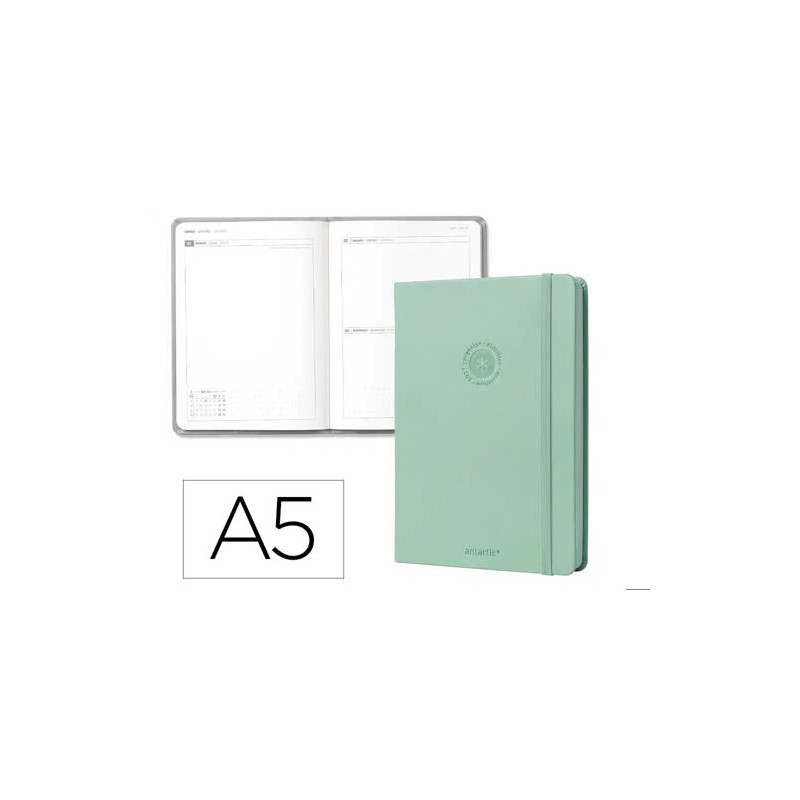 AGENDA OFICINA LIDERPAPEL 2027 ENCUADERNADA SOLID COLORS DIA PAGINA A5 BILINGUE 70G PAPEL FSC DESIGN