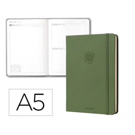 AGENDA OFICINA LIDERPAPEL 2027 ENCUADERNADA SOLID COLORS DIA PAGINA A5 BILINGUE 70G PAPEL FSC DESIGN