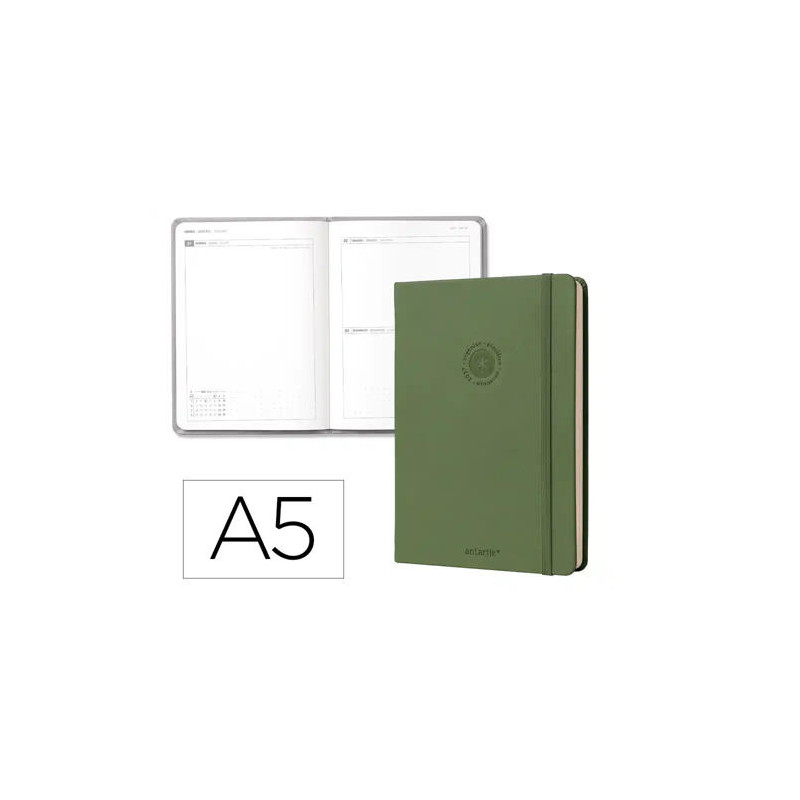 AGENDA OFICINA LIDERPAPEL 2027 ENCUADERNADA SOLID COLORS DIA PAGINA A5 BILINGUE 70G PAPEL FSC DESIGN