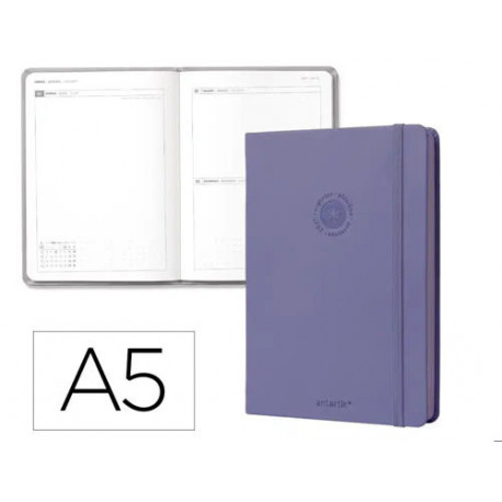 AGENDA OFICINA LIDERPAPEL 2027 ENCUADERNADA SOLID COLORS DIA PAGINA A5 BILINGUE 70G PAPEL FSC DESIGN