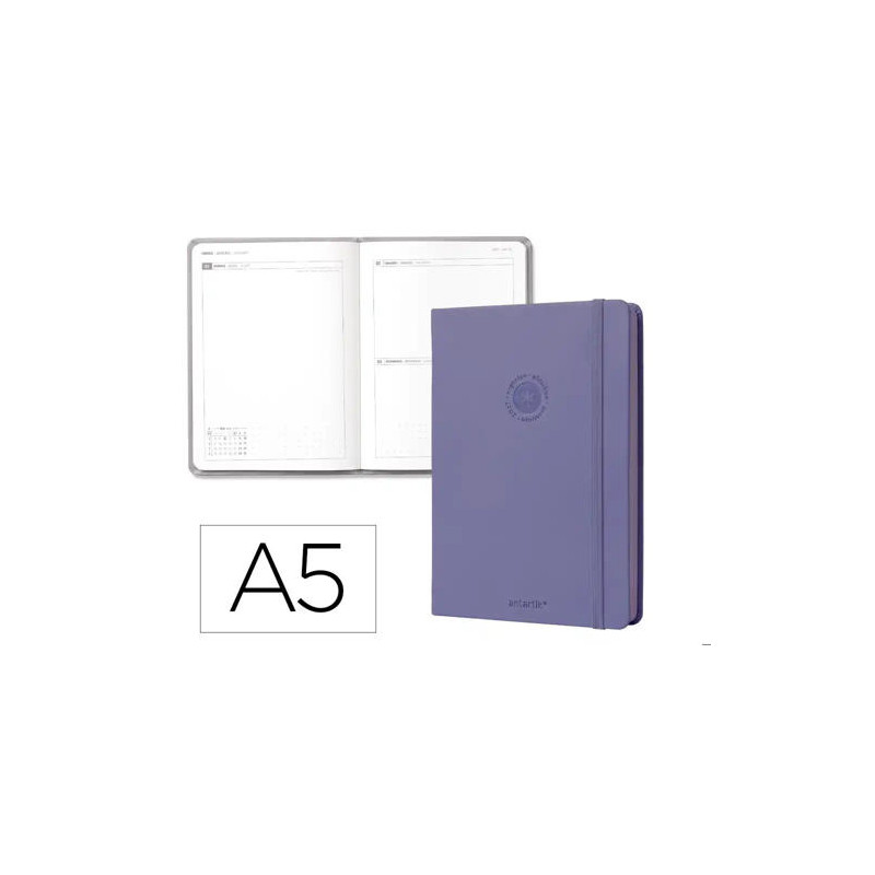AGENDA OFICINA LIDERPAPEL 2027 ENCUADERNADA SOLID COLORS DIA PAGINA A5 BILINGUE 70G PAPEL FSC DESIGN