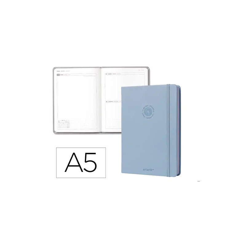 AGENDA OFICINA LIDERPAPEL 2027 ENCUADERNADA SOLID COLORS DIA PAGINA A5 BILINGUE 70G PAPEL FSC DESIGN
