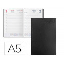 AGENDA OFICINA LIDERPAPEL 2027 ENCUADERNADA CORFU DIA PAGINA A5 BILINGUE 60G PAPEL FSC BLACK