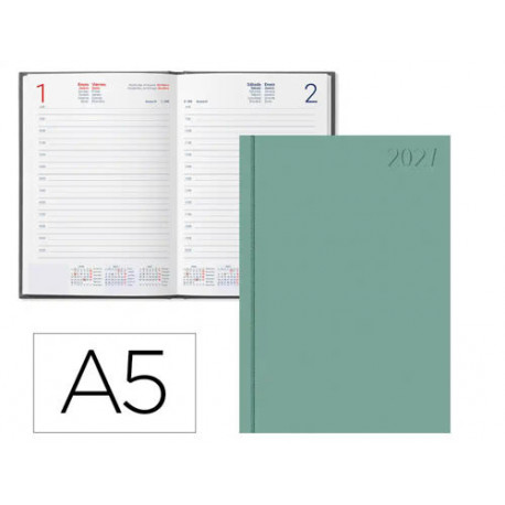AGENDA OFICINA LIDERPAPEL 2027 ENCUADERNADA CORFU DIA PAGINA A5 BILINGUE 60G PAPEL FSC NEW COLOR