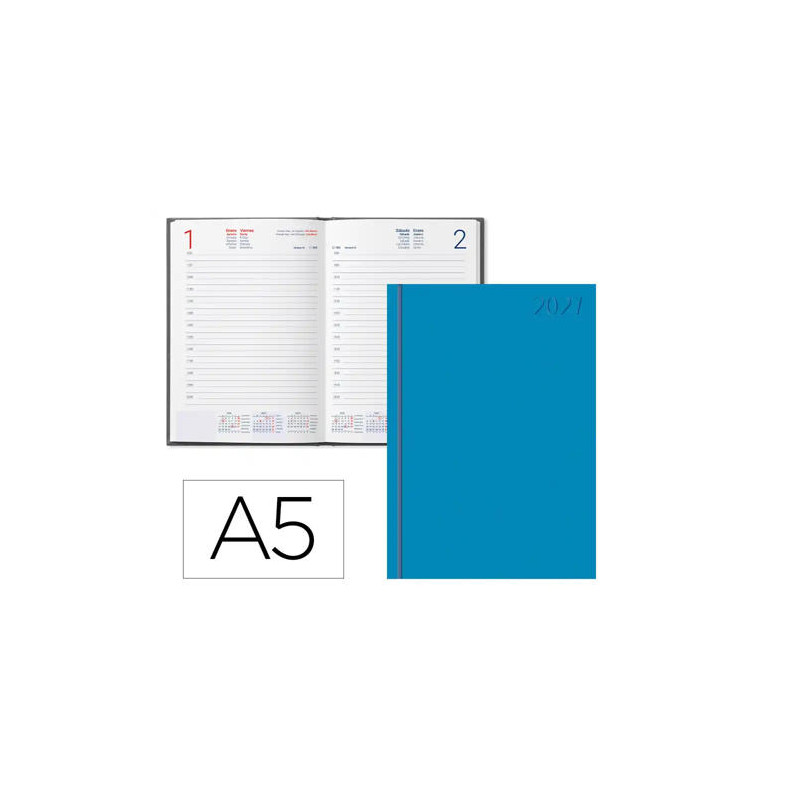 AGENDA OFICINA LIDERPAPEL 2027 ENCUADERNADA CORFU DIA PAGINA A5 BILINGUE 60G PAPEL FSC NEW COLOR