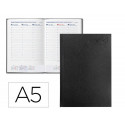 AGENDA OFICINA LIDERPAPEL 2027 ENCUADERNADA CORFU SEMANA VISTA A5 BILINGUE 60G PAPEL FSC BLACK