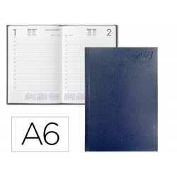 AGENDA OFICINA LIDERPAPEL 2027 ENCUADERNADA CORFU DIA PAGINA A6 BILINGUE 60G PAPEL FSC BLUE