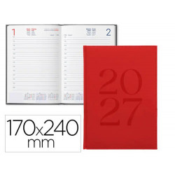 AGENDA OFICINA LIDERPAPEL 2027 ENCUADERNADA CRETA DIA PAGINA 170X240 MM BILINGUE 70G PAPEL FSC BURGU