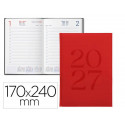 AGENDA OFICINA LIDERPAPEL 2027 ENCUADERNADA CRETA DIA PAGINA 170X240 MM BILINGUE 70G PAPEL FSC BURGU