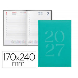 AGENDA OFICINA LIDERPAPEL 2027 ENCUADERNADA CRETA DIA PAGINA 170X240 MM BILINGUE 70G PAPEL FSC GREEN