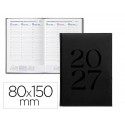 AGENDA OFICINA LIDERPAPEL 2027 ENCUADERNADA CRETA SEMANA VISTA 80X150 MM BILINGUE 70G PAPEL FSC BLAC