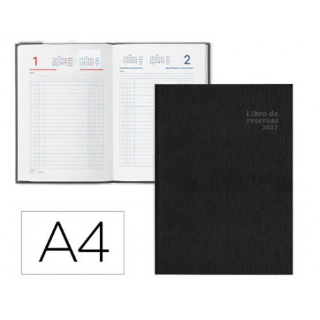 LIBRO DE RESERVAS LIDERPAPEL 2027 DIN A4 DOS PAGINAS DIA 752 PAGINAS PAPEL BLANCO 70 G FSC