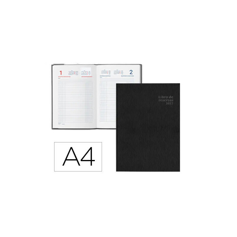 LIBRO DE RESERVAS LIDERPAPEL 2027 DIN A4 DOS PAGINAS DIA 752 PAGINAS PAPEL BLANCO 70 G FSC