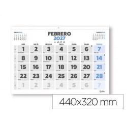 CALENDARIO ESPIRAL PARED LIDERPAPEL CLASICO 2027 NUMEROS GRANDES 440X320 MM PAPEL 128 G