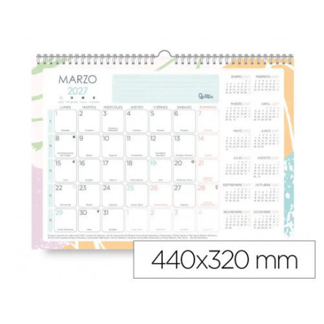 PLANNING MENSUAL LIDERPAPEL TEENS 2027 440X320 MM CON PEGATINAS LOMO ENGOMADO PAPEL 128 G