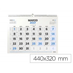 CALENDARIO PARED LIDERPAPEL CLASICO 2027 ESPIRAL 440X320 MM PAPEL 128 G